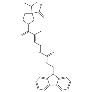 1-[4-({[(9H-fluoren-9-yl)methoxy]carbonyl}amino)-2-methylbut-2-enoyl]-3-(propan-2-yl)pyrrolidine-3-carboxylic acid结构式