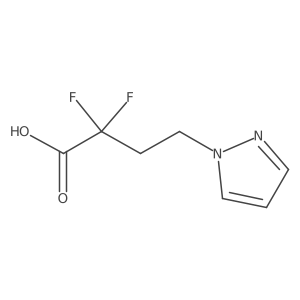 2,2-Difluoro-4-(1H-pyrazol-1-yl)butanoic acid结构式