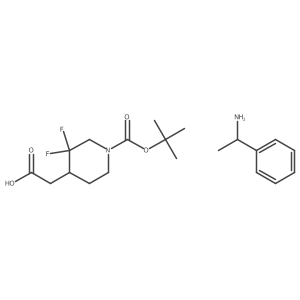 (R)-1-phenylethan-1-amine (R)-2-(1-(tert-butoxycarbonyl)-3,3-difluoropiperidin-4-yl)acetate Structure