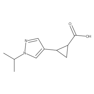rac-(1R,2R)-2-[1-(propan-2-yl)-1H-pyrazol-4-yl]cyclopropane-1-carboxylic acid Structure