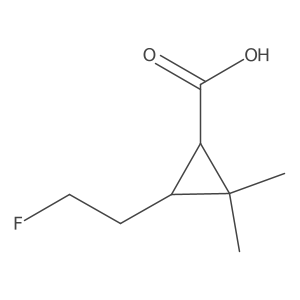 rac-(1R,3R)-3-(2-fluoroethyl)-2,2-dimethylcyclopropane-1-carboxylic acid Structure