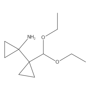 1-[1-(Diethoxymethyl)cyclopropyl]cyclopropan-1-amine结构式