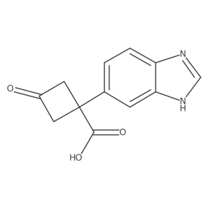 1-(1H-1,3-benzodiazol-5-yl)-3-oxocyclobutane-1-carboxylic acid结构式
