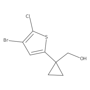[1-(4-Bromo-5-chlorothiophen-2-yl)cyclopropyl]methanol结构式