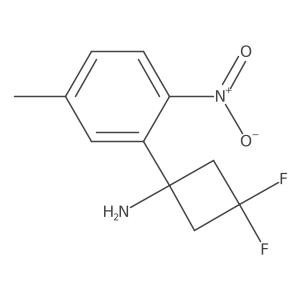 3,3-Difluoro-1-(5-methyl-2-nitrophenyl)cyclobutan-1-amine结构式