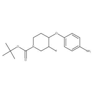 Tert-butyl 4-(4-aminophenoxy)-3-fluoropiperidine-1-carboxylate结构式