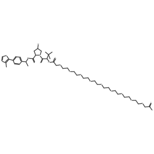 2-[2-[2-[2-[2-[2-[2-[2-[2-[2-[[(1S)-1-[(2S,4R)-4-hydroxy-2-[[(1S)-1-[4-(4-methylthiazol-5-yl)phenyl]ethyl]carbamoyl]pyrrolidine-1-carbonyl]-2,2-dimethyl-propyl]amino]-2-oxo-ethoxy]ethoxy]ethoxy]ethoxy]ethoxy]ethoxy]ethoxy]ethoxy]ethoxy]acetic acid结构式