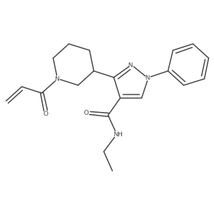 N-ethyl-1-phenyl-3-[1-(prop-2-enoyl)piperidin-3-yl]-1H-pyrazole-4-carboxamide结构式