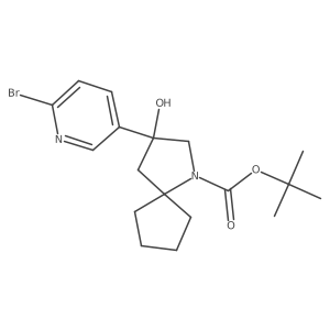 Tert-butyl 3-(6-bromopyridin-3-yl)-3-hydroxy-1-azaspiro[4.4]nonane-1-carboxylate Structure