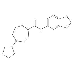 N-(benzo[d][1,3]dioxol-5-yl)-4-(tetrahydrofuran-3-yl)-1,4-diazepane-1-carboxamide Structure
