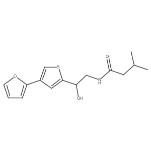 N-{2-[4-(furan-2-yl)thiophen-2-yl]-2-hydroxyethyl}-3-methylbutanamide结构式