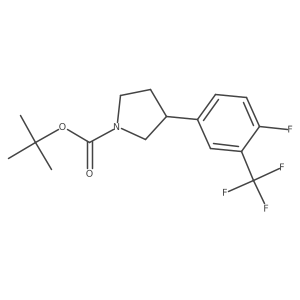 1-Boc-3-[4-fluoro-3-(trifluoromethyl)phenyl]pyrrolidine结构式