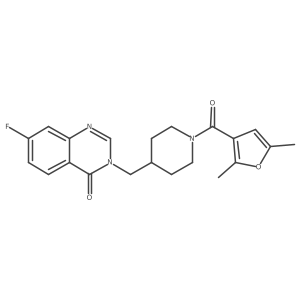 3-{[1-(2,5-Dimethylfuran-3-carbonyl)piperidin-4-yl]methyl}-7-fluoro-3,4-dihydroquinazolin-4-one Structure