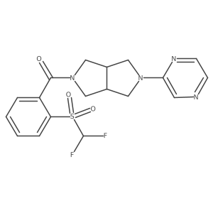 2-[5-(2-Difluoromethanesulfonylbenzoyl)-octahydropyrrolo[3,4-c]pyrrol-2-yl]pyrazine结构式