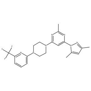 4-(3,5-Dimethylpyrazol-1-yl)-2-methyl-6-[4-[6-(trifluoromethyl)pyridin-2-yl]piperazin-1-yl]pyrimidine Structure