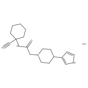 N-(1-cyanocyclohexyl)-2-[4-(1H-pyrazol-4-yl)piperidin-1-yl]acetamide hydrochloride Structure