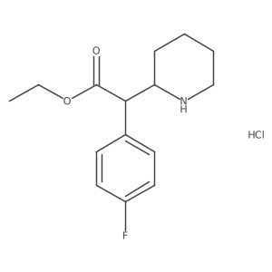 Ethyl 2-(4-fluorophenyl)-2-(piperidin-2-yl)acetate hydrochloride Structure