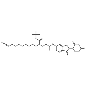 tert-butyl N-[2-[2-(2-azidoethoxy)ethoxy]ethyl]-N-[3-[[2-(2,6-dioxo-3-piperidyl)-1-oxo-isoindolin-5-yl]amino]-3-oxo-propyl]carbamate结构式