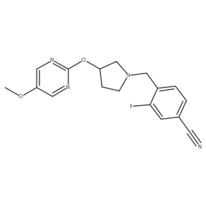 3-Fluoro-4-({3-[(5-methoxypyrimidin-2-yl)oxy]pyrrolidin-1-yl}methyl)benzonitrile Structure