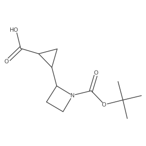 2-{1-[(Tert-butoxy)carbonyl]azetidin-2-yl}cyclopropane-1-carboxylic acid Structure