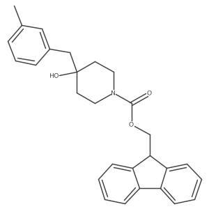 (9H-fluoren-9-yl)methyl 4-hydroxy-4-[(3-methylphenyl)methyl]piperidine-1-carboxylate结构式
