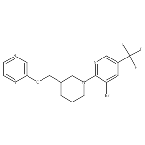 2-({1-[3-Bromo-5-(trifluoromethyl)pyridin-2-yl]piperidin-3-yl}methoxy)pyrazine Structure