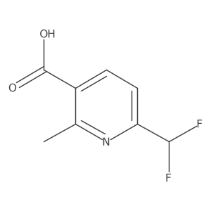 3-Pyridinecarboxylic acid, 6-(difluoromethyl)-2-methyl-结构式