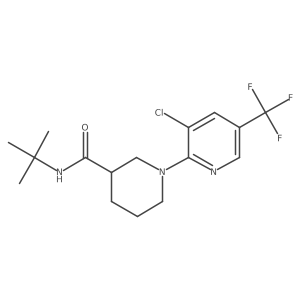 N-tert-butyl-1-[3-chloro-5-(trifluoromethyl)pyridin-2-yl]piperidine-3-carboxamide结构式