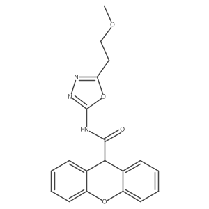 N-[5-(2-methoxyethyl)-1,3,4-oxadiazol-2-yl]-9H-xanthene-9-carboxamide结构式