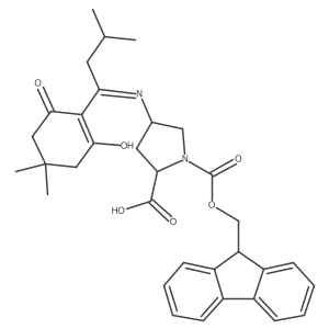 (2S,4S)-Fmoc-Pro(4-NH-ivDde)-OH结构式