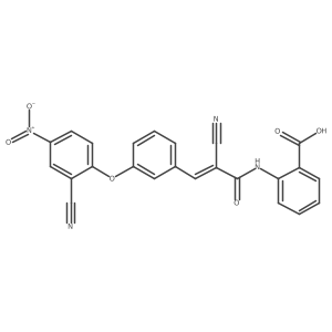 2-[[2-Cyano-3-[3-(2-cyano-4-nitrophenoxy)phenyl]-1-oxo-2-propen-1-yl]amino]benzoic acid结构式