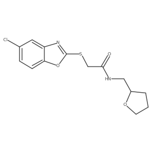 2-[(5-Chloro-2-benzoxazolyl)thio]-N-[(tetrahydro-2-furanyl)methyl]acetamide结构式
