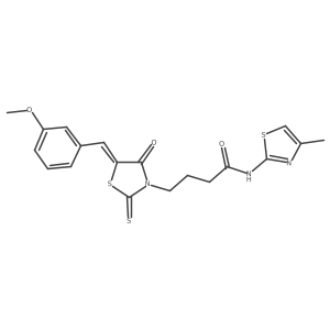 (Z)-4-(5-(3-methoxybenzylidene)-4-oxo-2-thioxothiazolidin-3-yl)-N-(4-methylthiazol-2-yl)butanamide Structure