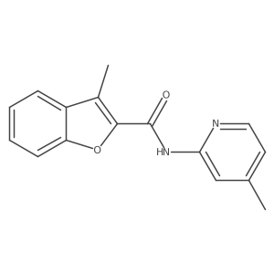 3-methyl-N-(4-methylpyridin-2-yl)-1-benzofuran-2-carboxamide结构式