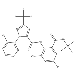 1H-Pyrazole-5-carboxamide, 1-(3-chloro-2-pyridinyl)-N-(2,4-dichloro-6-(((1,1-dimethylethyl)amino)carbonyl)phenyl)-3-(trifluoromethyl)- Structure