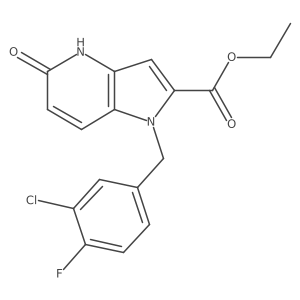 1h-Pyrrolo[3,2-b]pyridine-2-carboxylic acid,1-[(3-chloro-4-fluorophenyl)methyl]-4,5-dihydro-5-oxo-,ethyl ester结构式