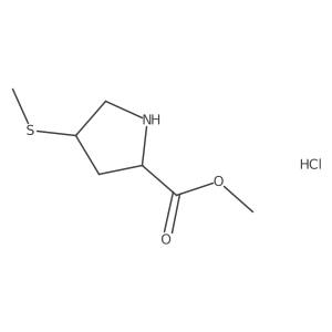 methyl (2S,4R)-4-(methylsulfanyl)pyrrolidine-2-carboxylate hydrochloride Structure