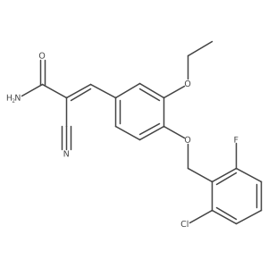 3-{4-[(2-Chloro-6-fluorophenyl)methoxy]-3-ethoxyphenyl}-2-cyanoprop-2-enamide结构式
