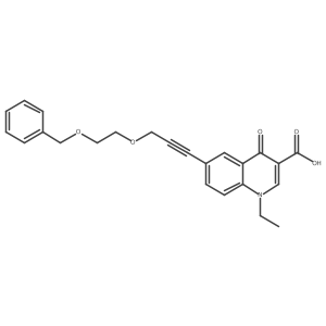 1-Ethyl-1,4-dihydro-4-oxo-6-[3-[2-(phenylmethoxy)ethoxy]-1-propyn-1-yl]-3-quinolinecarboxylic acid结构式