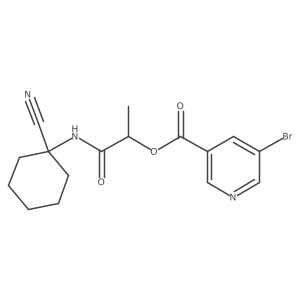 1-[(1-Cyanocyclohexyl)carbamoyl]ethyl 5-bromopyridine-3-carboxylate结构式