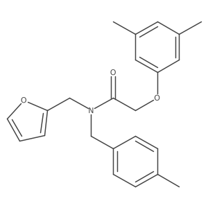 2-(3,5-dimethylphenoxy)-N-(furan-2-ylmethyl)-N-(4-methylbenzyl)acetamide结构式