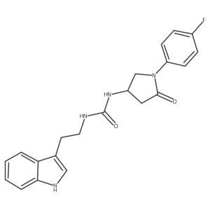1-(2-(1H-indol-3-yl)ethyl)-3-(1-(4-fluorophenyl)-5-oxopyrrolidin-3-yl)urea结构式