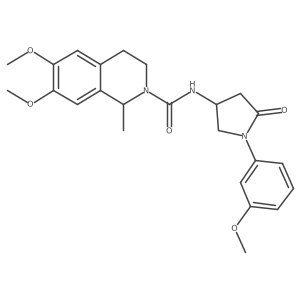 6,7-dimethoxy-N-(1-(3-methoxyphenyl)-5-oxopyrrolidin-3-yl)-1-methyl-3,4-dihydroisoquinoline-2(1H)-carboxamide结构式