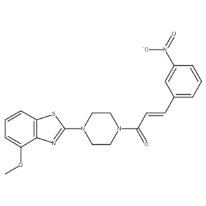 (E)-1-(4-(4-methoxybenzo[d]thiazol-2-yl)piperazin-1-yl)-3-(3-nitrophenyl)prop-2-en-1-one结构式