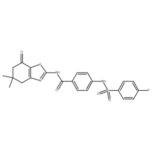 N-(5,5-dimethyl-7-oxo-4,5,6,7-tetrahydrobenzo[d]thiazol-2-yl)-4-(4-fluorophenylsulfonamido)benzamide结构式