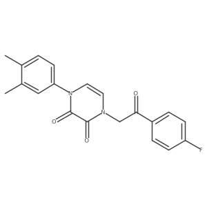 1-(3,4-dimethylphenyl)-4-(2-(4-fluorophenyl)-2-oxoethyl)pyrazine-2,3(1H,4H)-dione Structure