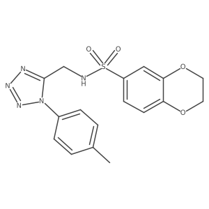 N-((1-(p-tolyl)-1H-tetrazol-5-yl)methyl)-2,3-dihydrobenzo[b][1,4]dioxine-6-sulfonamide结构式