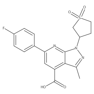1-(1,1-dioxidotetrahydrothiophen-3-yl)-6-(4-fluorophenyl)-3-methyl-1H-pyrazolo[3,4-b]pyridine-4-carboxylic acid结构式