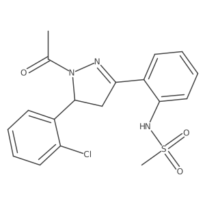 N-(2-(1-acetyl-5-(2-chlorophenyl)-4,5-dihydro-1H-pyrazol-3-yl)phenyl)methanesulfonamide Structure