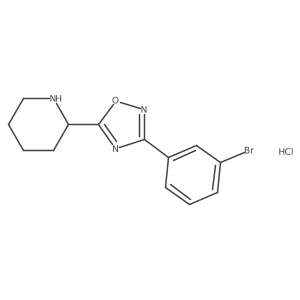 3-(3-Bromophenyl)-5-(piperidin-2-YL)-1,2,4-oxadiazole hydrochloride结构式